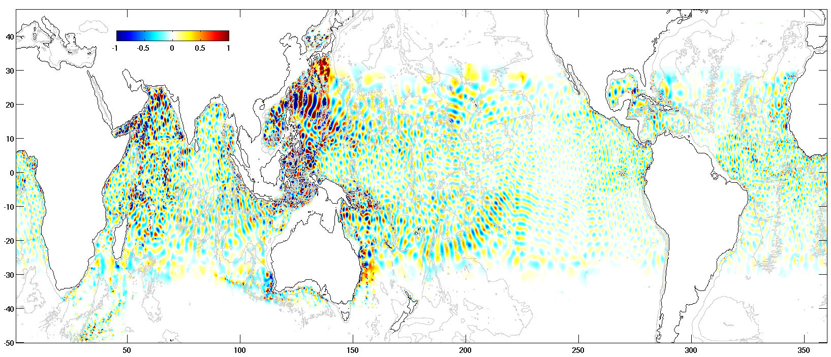 K1 internal global tide map